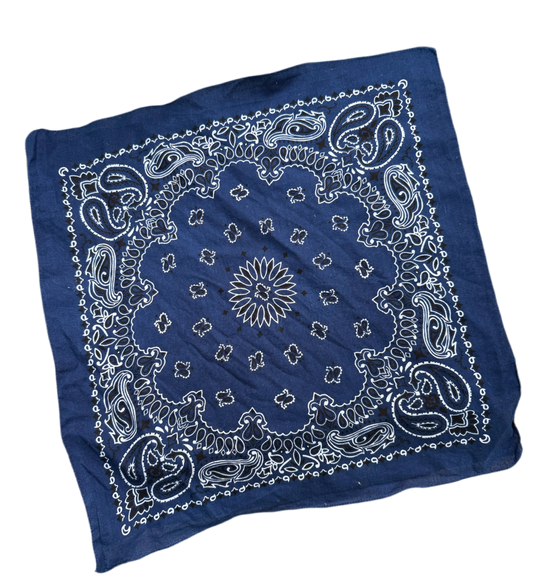 Dark blue centre circle vintage neckerchief