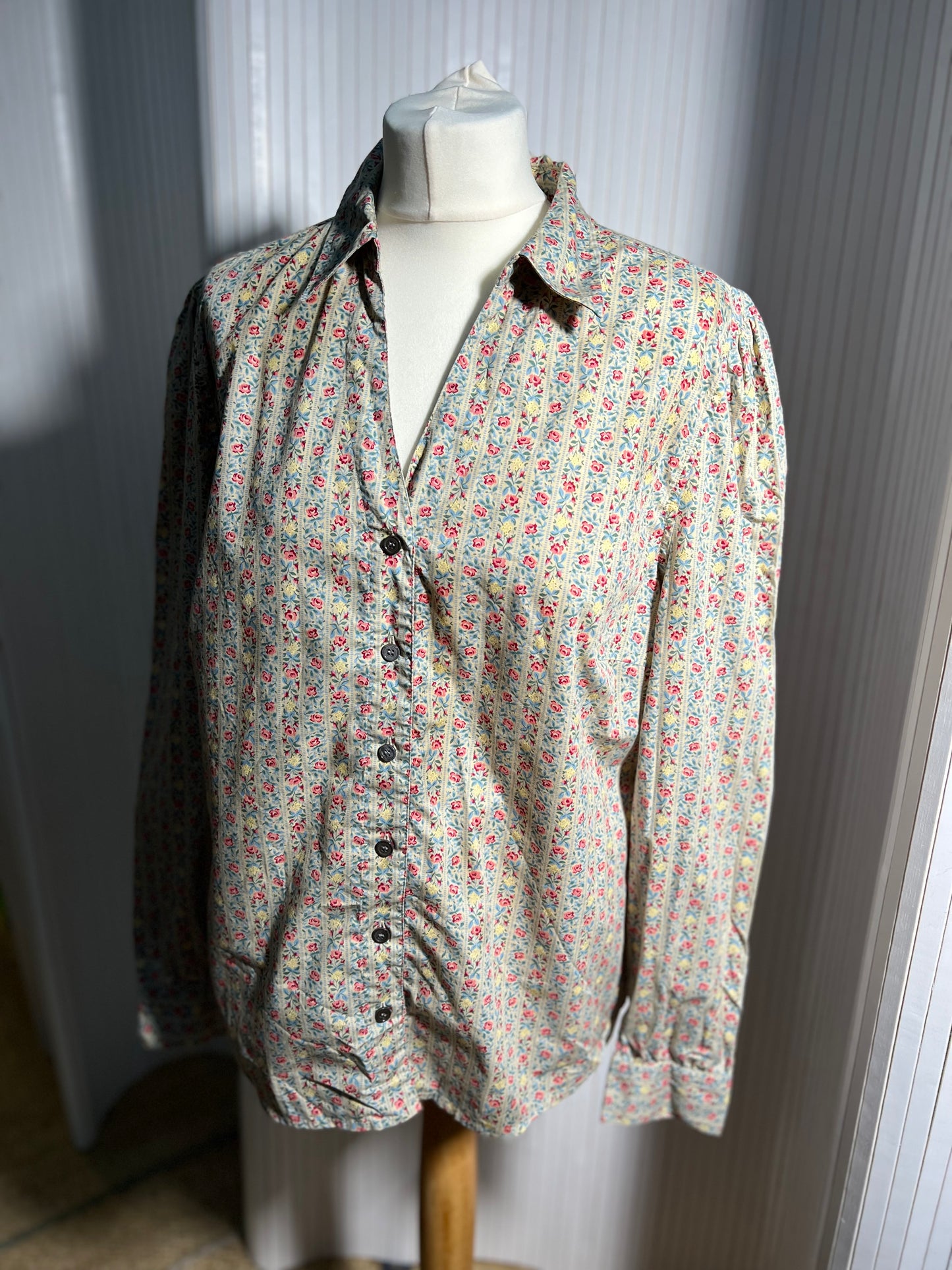 Laura Ashley cotton print bloue s