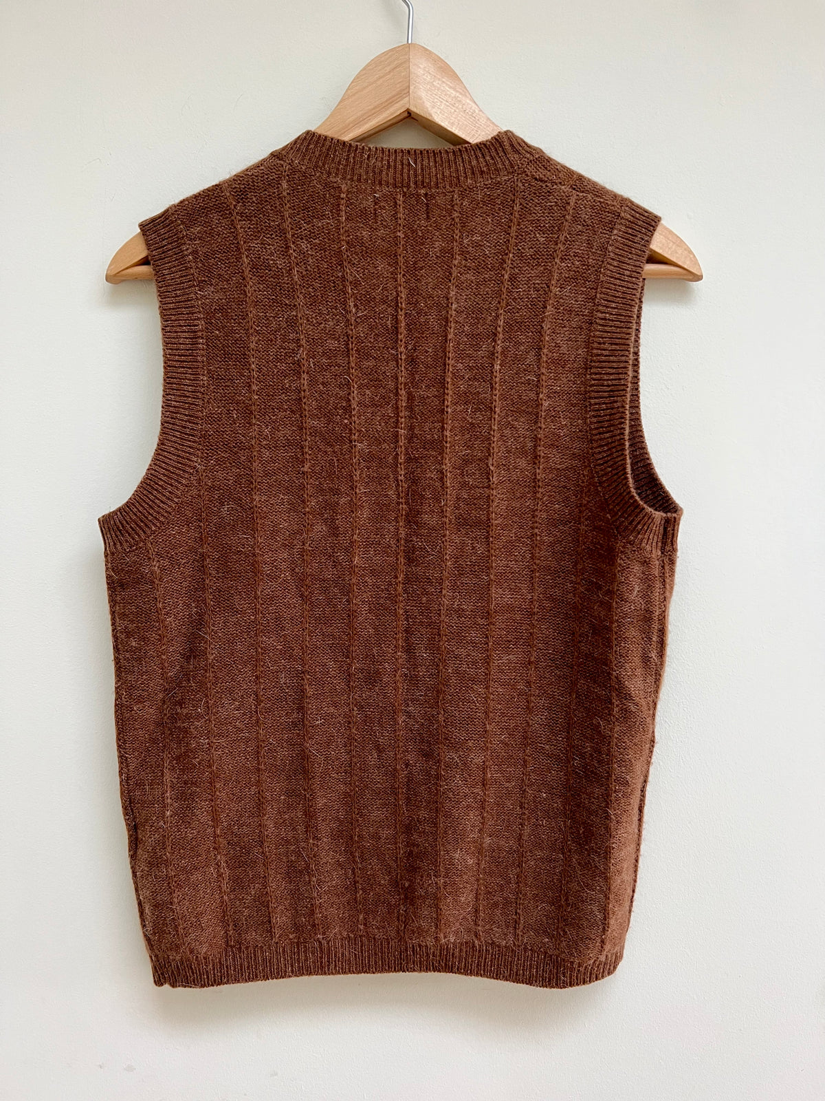 80s Angora blend button through vest