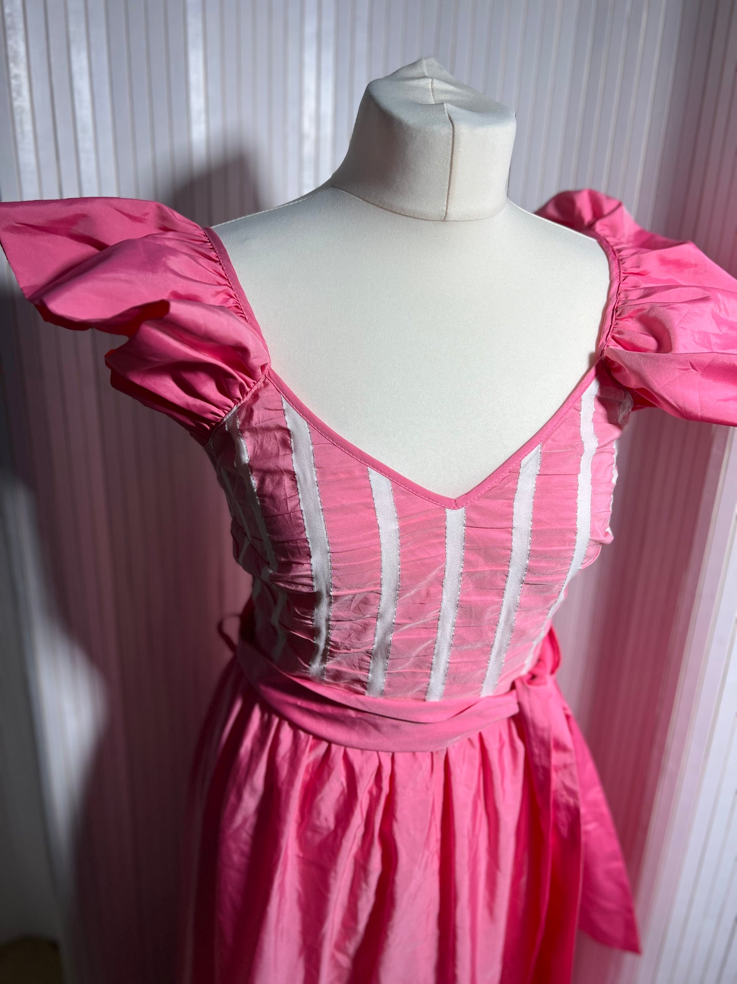 1980s pink maxi dress