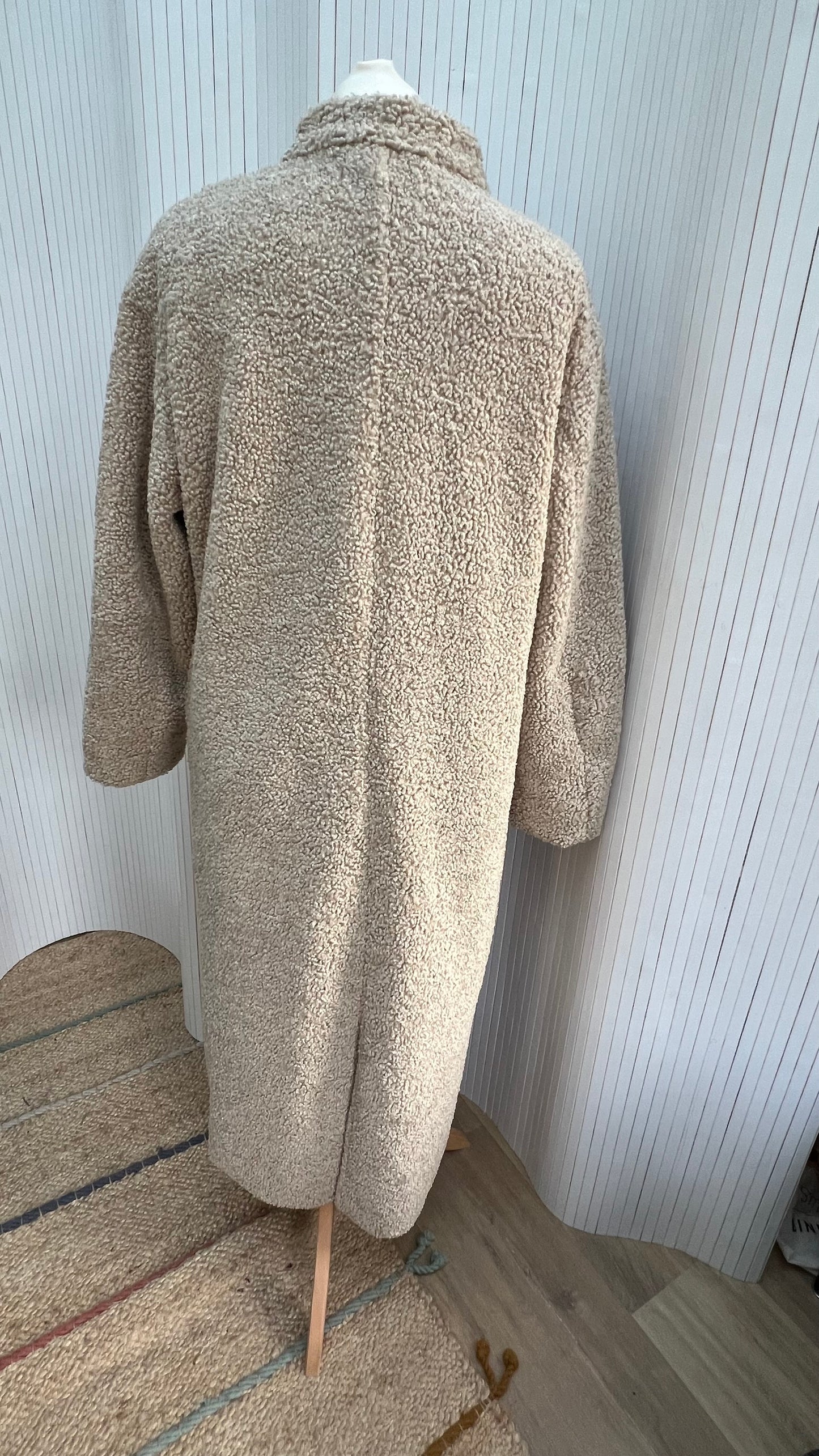 Faux shearling duster coat. Size small - uk 8-10