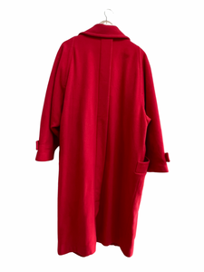Red showstopper cashmere and wool blend 80s coat