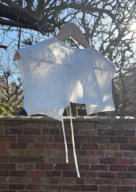 Vintage Embroidered Cotton Sailor Collar