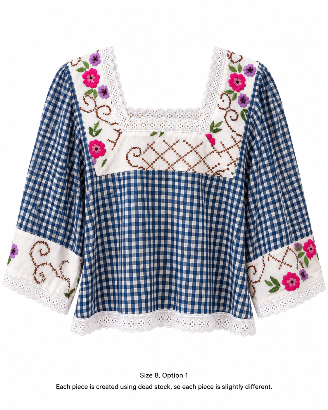 The Cass square neck embroidered blouse