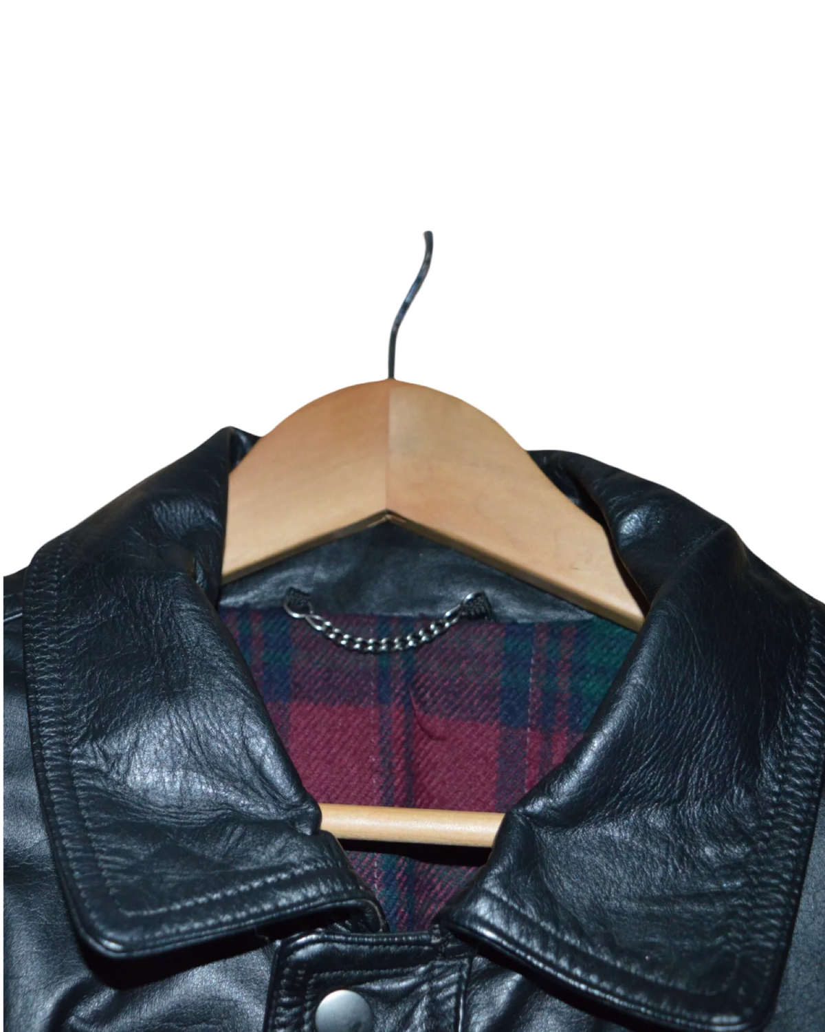 Black leather oversized bomber