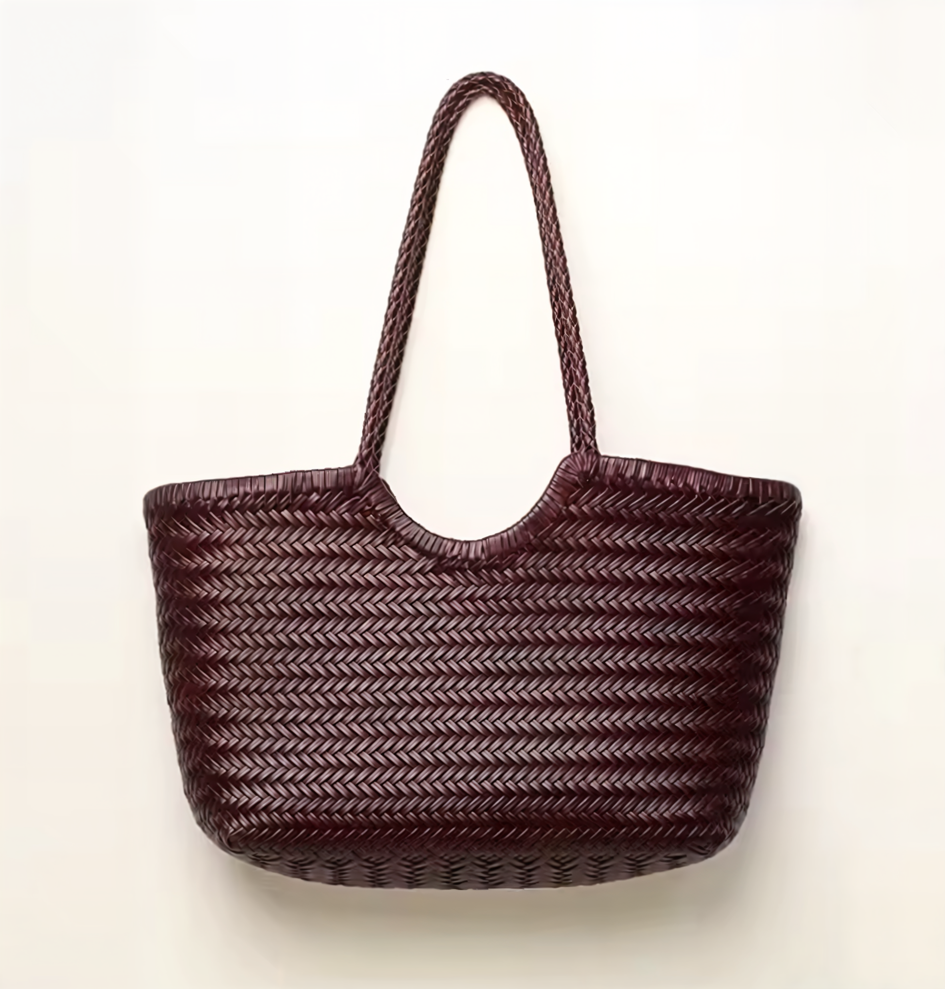 Camille leather woven basket bag
