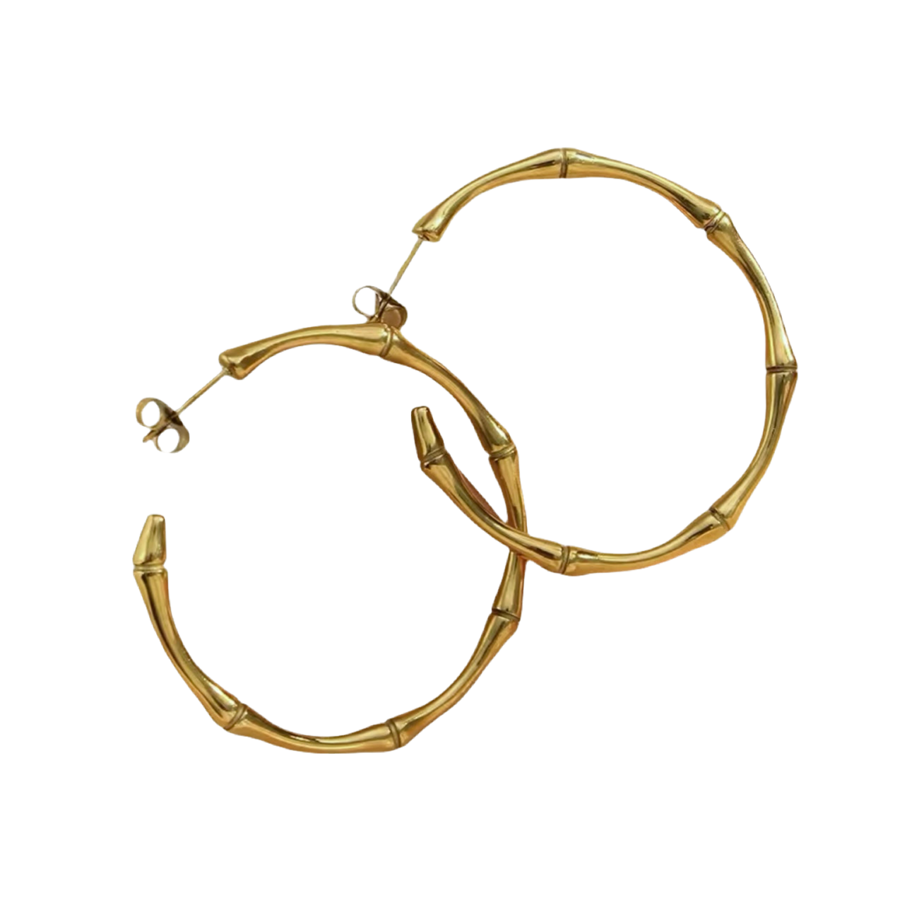 Gold plated bamboo hoops