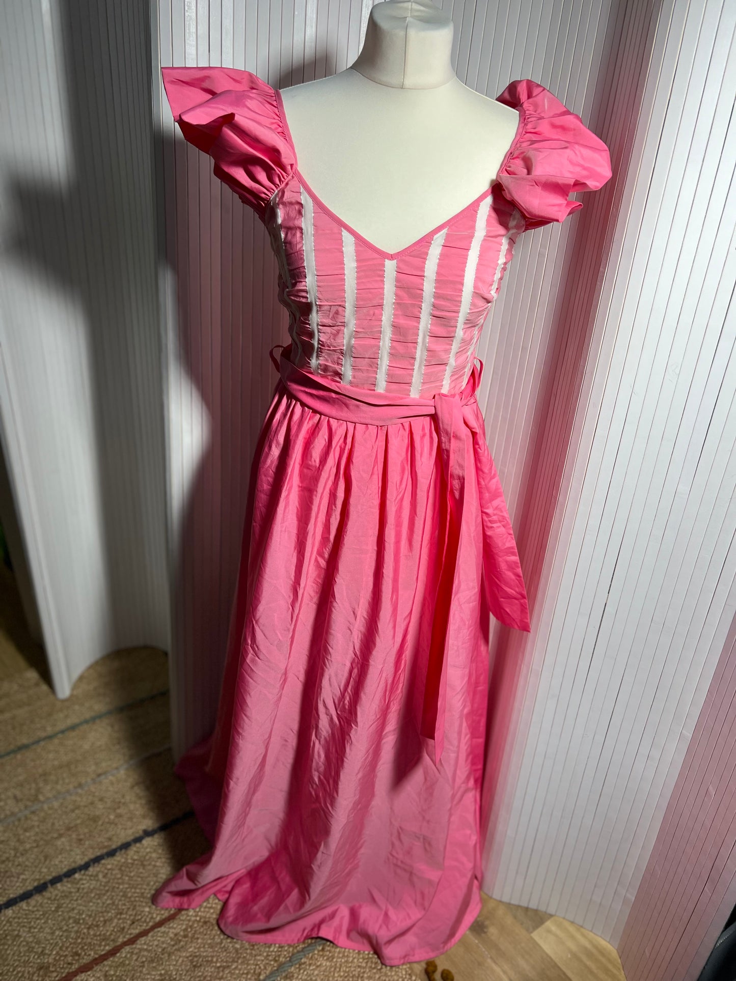 1980s pink maxi dress