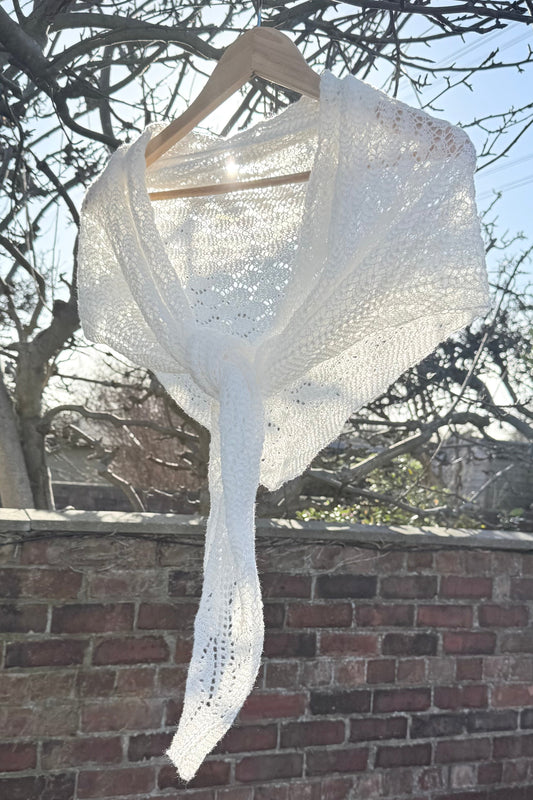 Vintage cobweb knit shawl