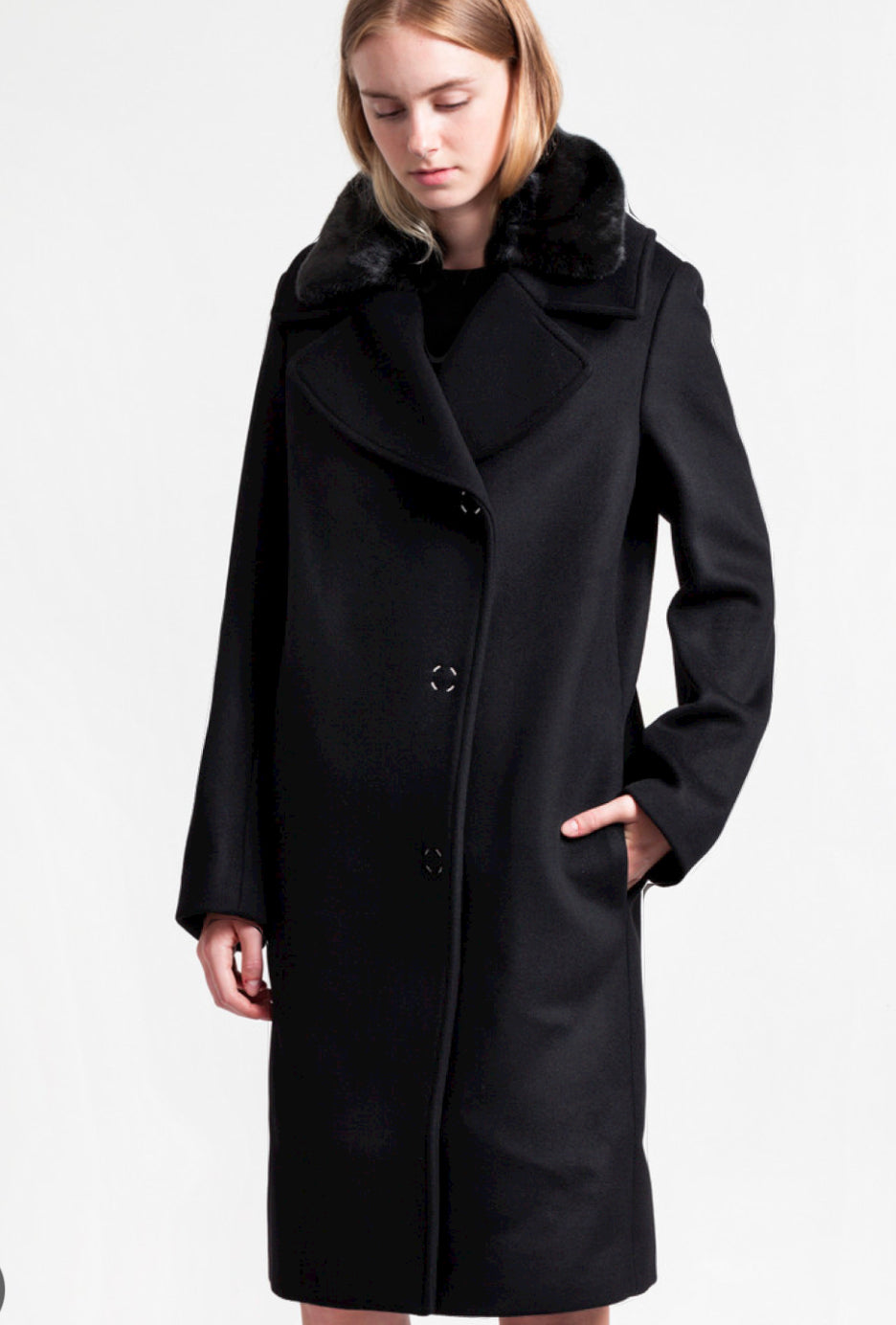 Acne studios black wool coat