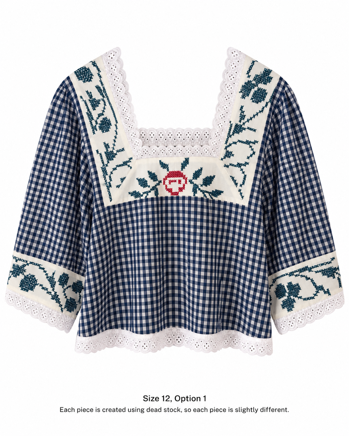 The Cass square neck embroidered blouse