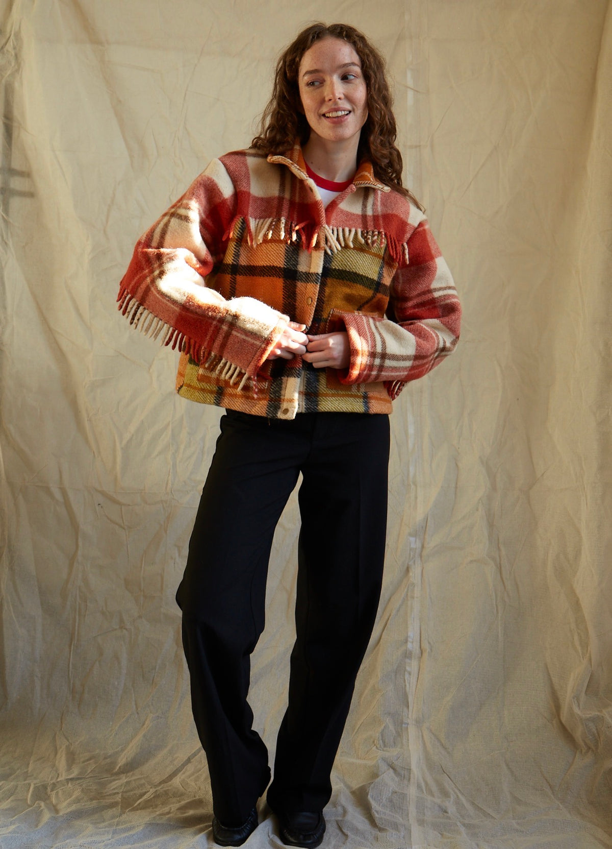 The Brodick reworked tartan jacket (size L)