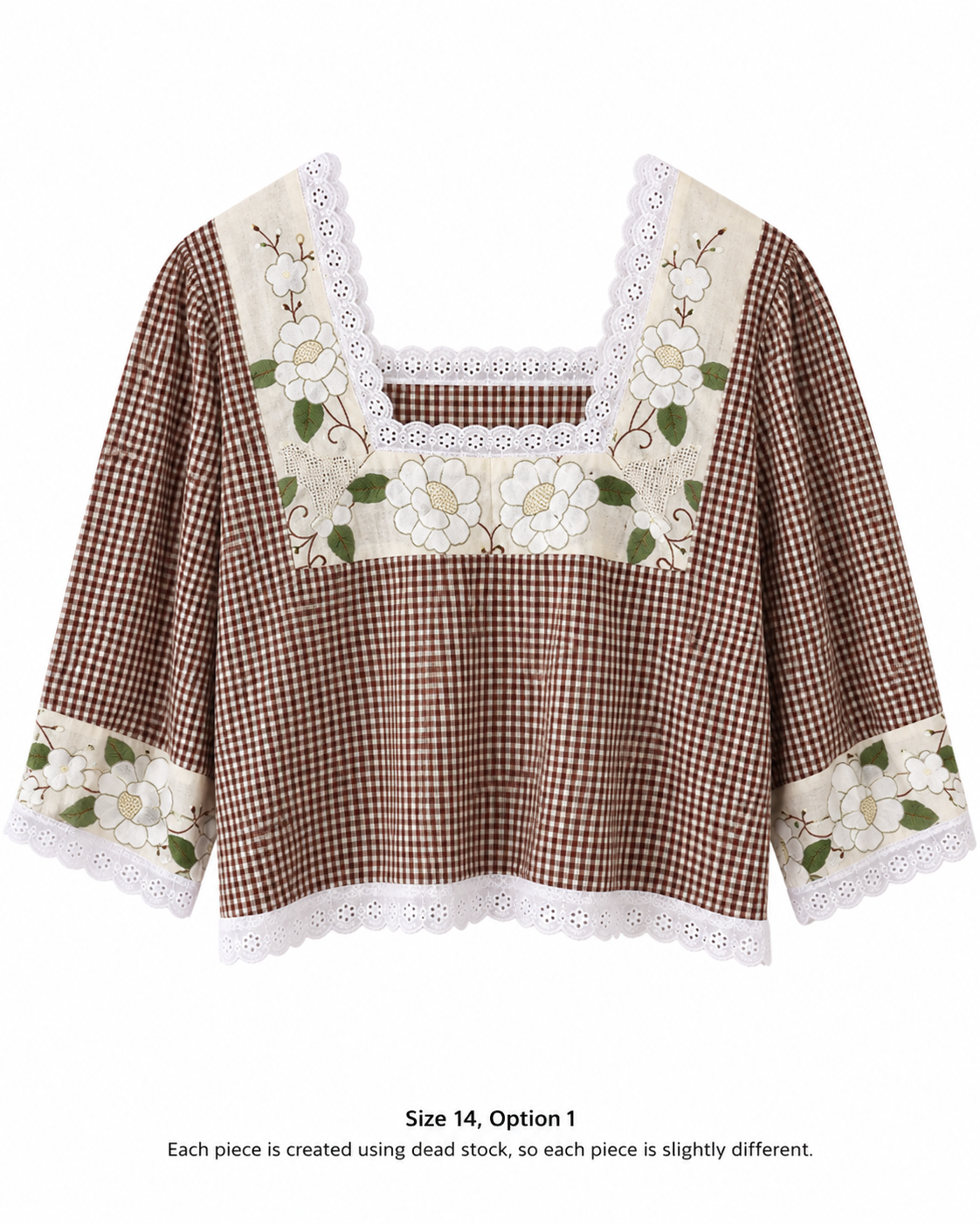 The Cass square neck embroidered blouse