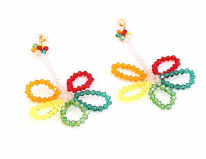 Handmade multicolour daisy earrings