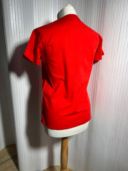 1970s Red cotton shirt UK 8