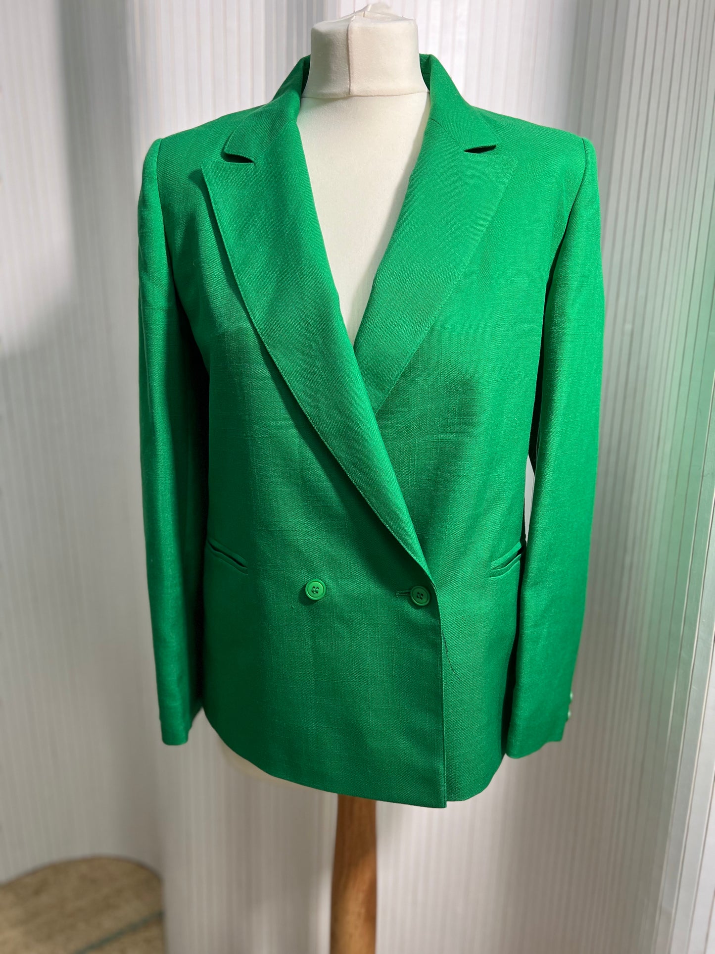 Green linen vintage blazer