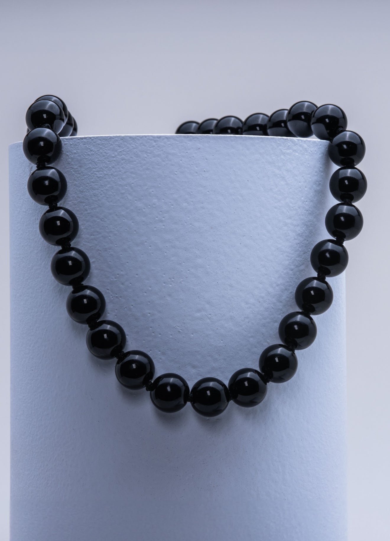 Polished Black Agate 'Betty' Necklace