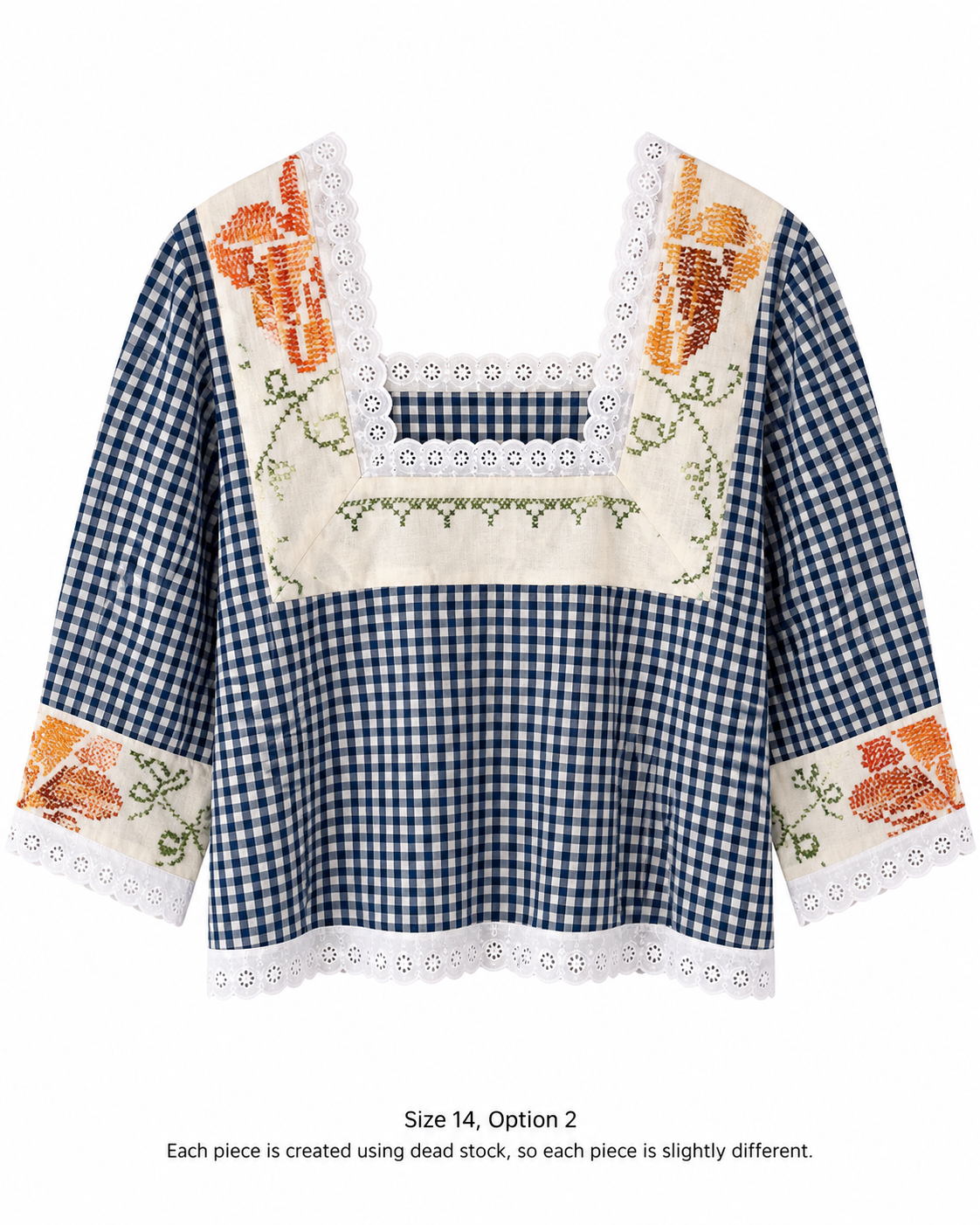 The Cass square neck embroidered blouse