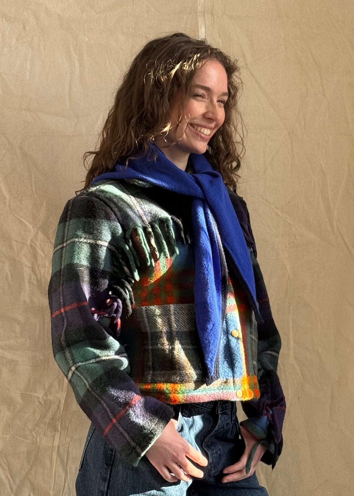 The Torridon reworked tartan jacket (size L)