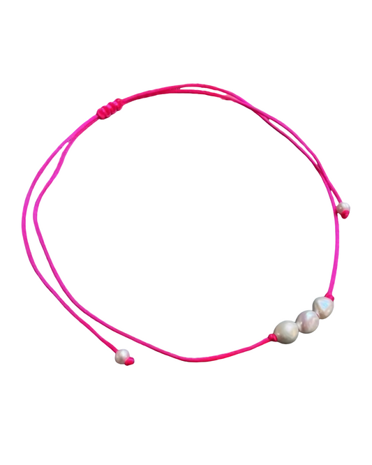 Pink Bella triple pearl necklace