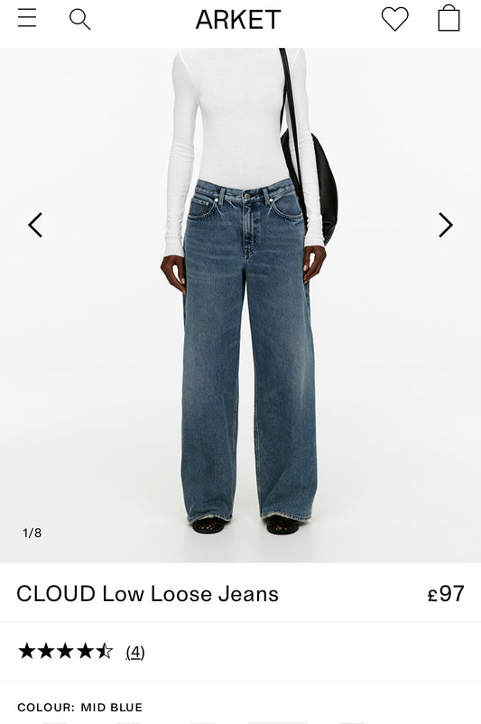 ARKET cloud jeans w. 28”