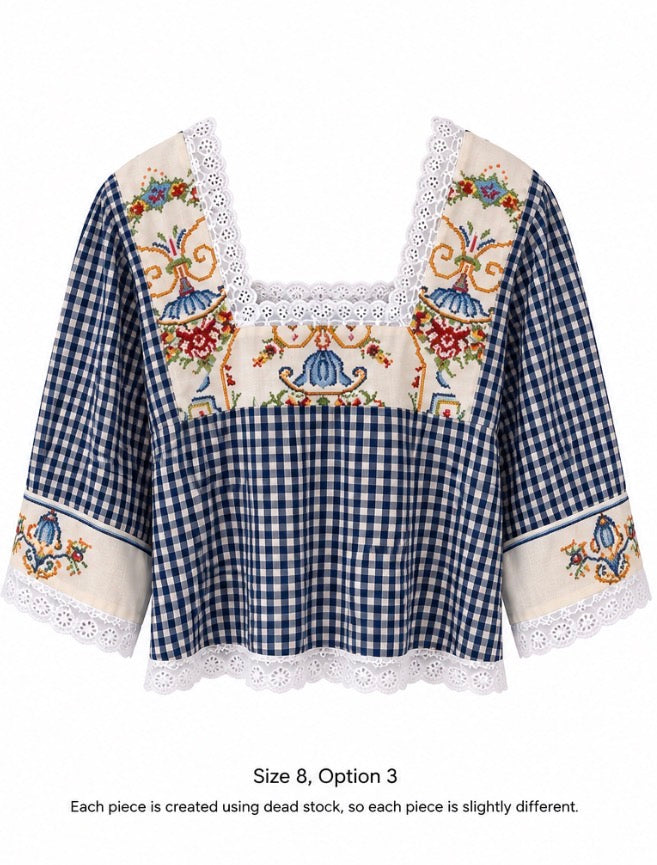The Cass square neck embroidered blouse