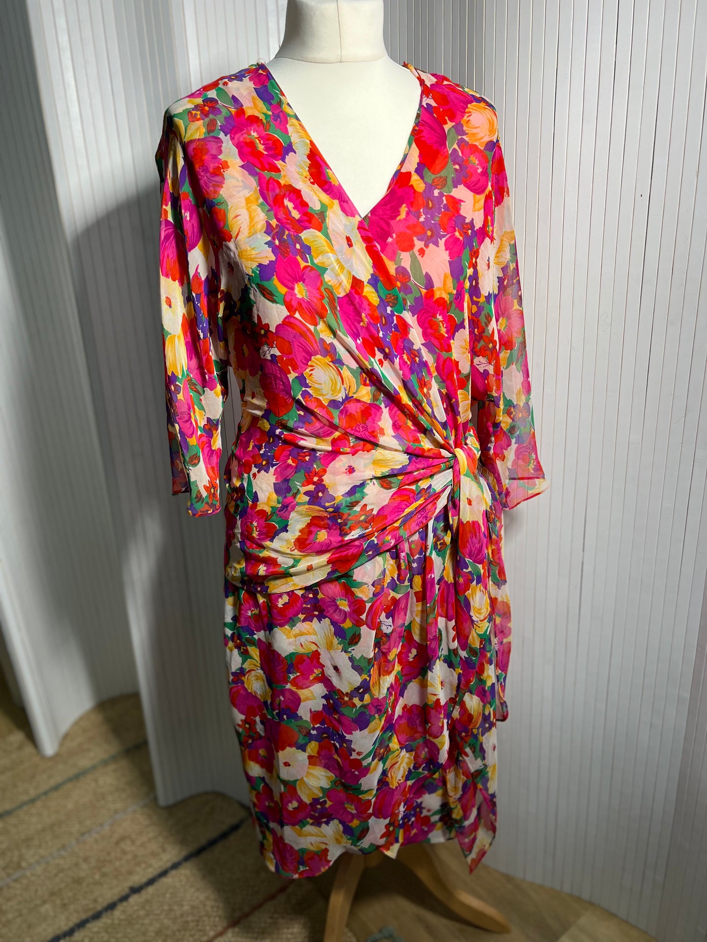 Frank Usher bright 80s wrap dress