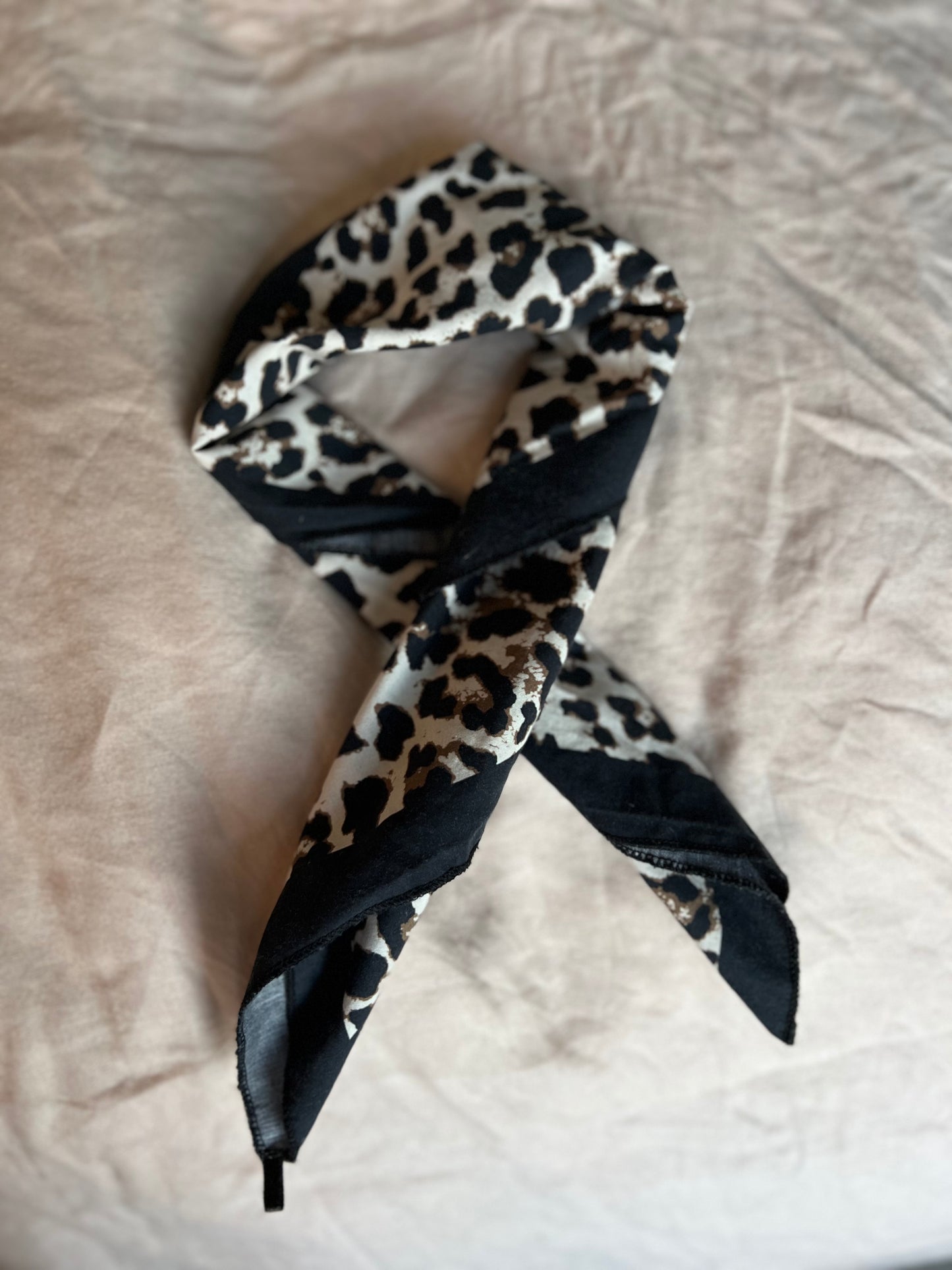 Leopard print vintage neckerchief