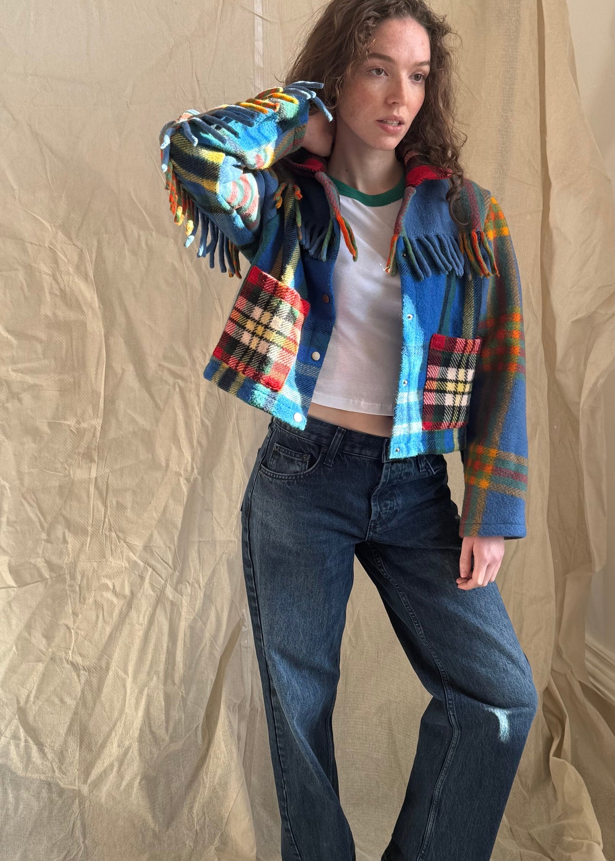 The Lismore reworked tartan jacket (S)