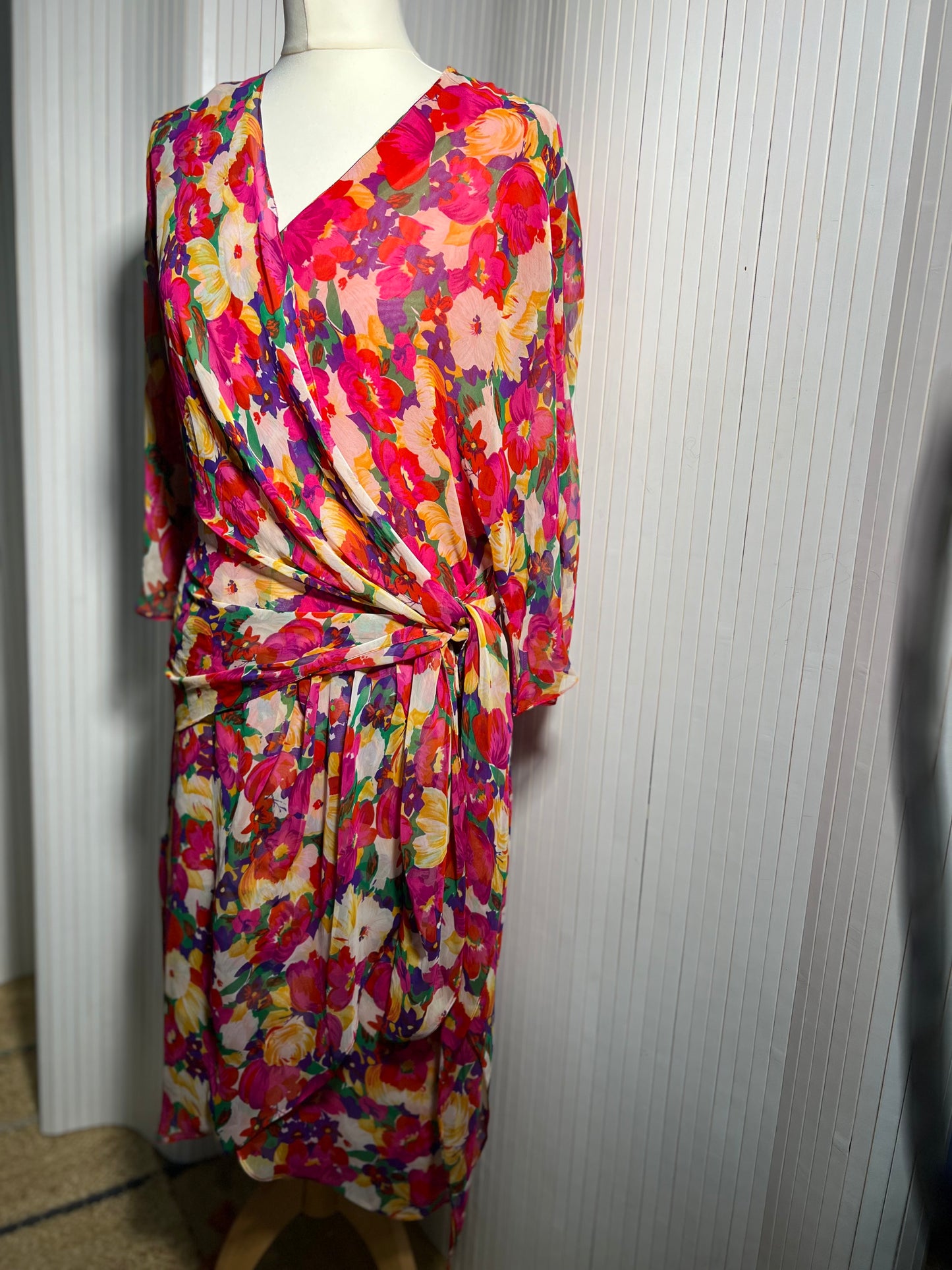 Frank Usher bright 80s wrap dress