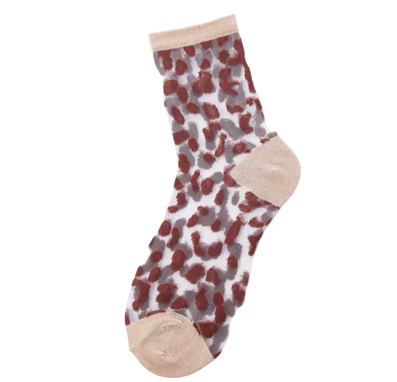 Semi sheer leopard print socks