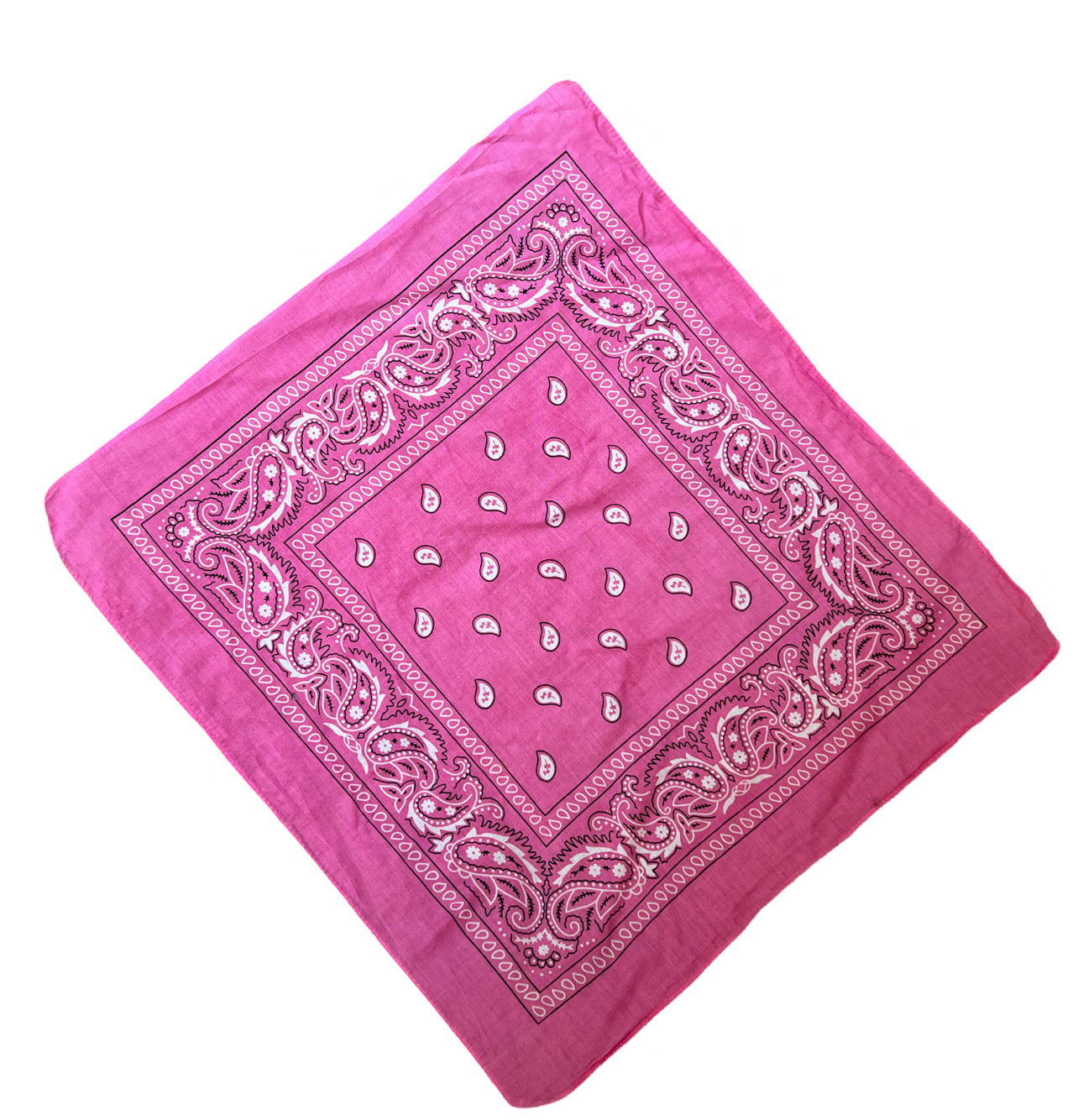 Pink paisley print vintage neckerchief