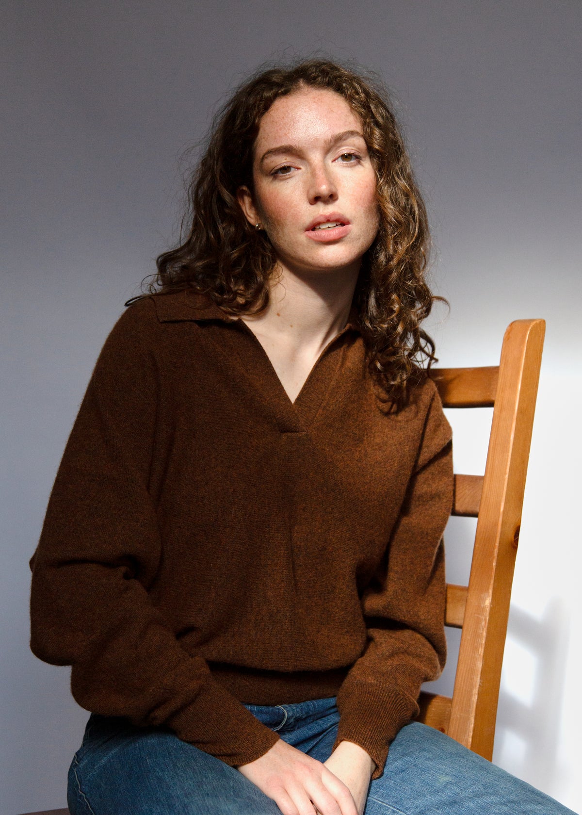 Billie 100% Cashmere Collared Jumper
