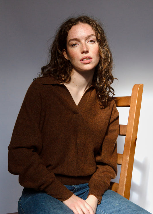Billie 100% Cashmere Collared Jumper