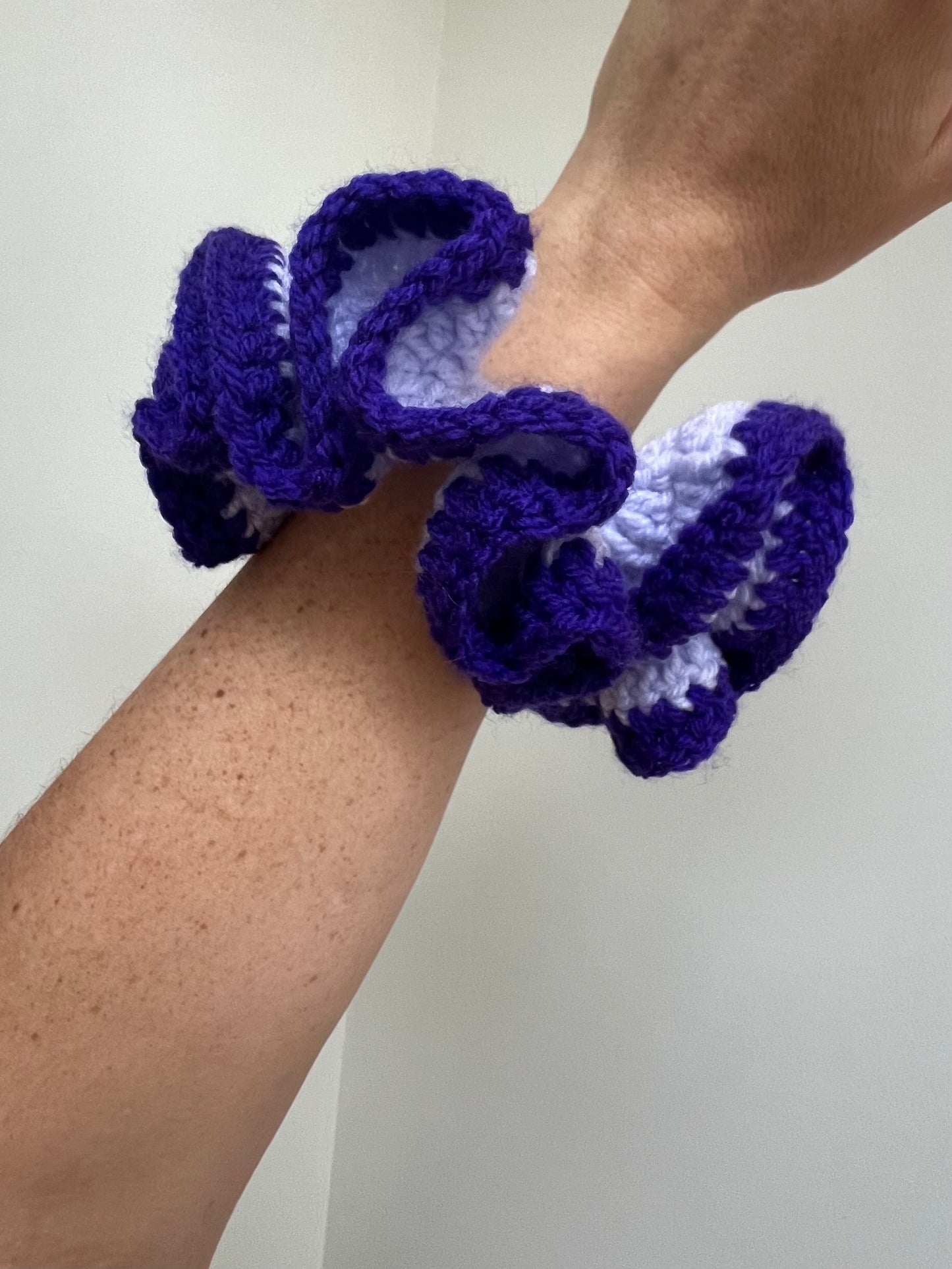 Purple and Lilac Crochet XL Scrunchie