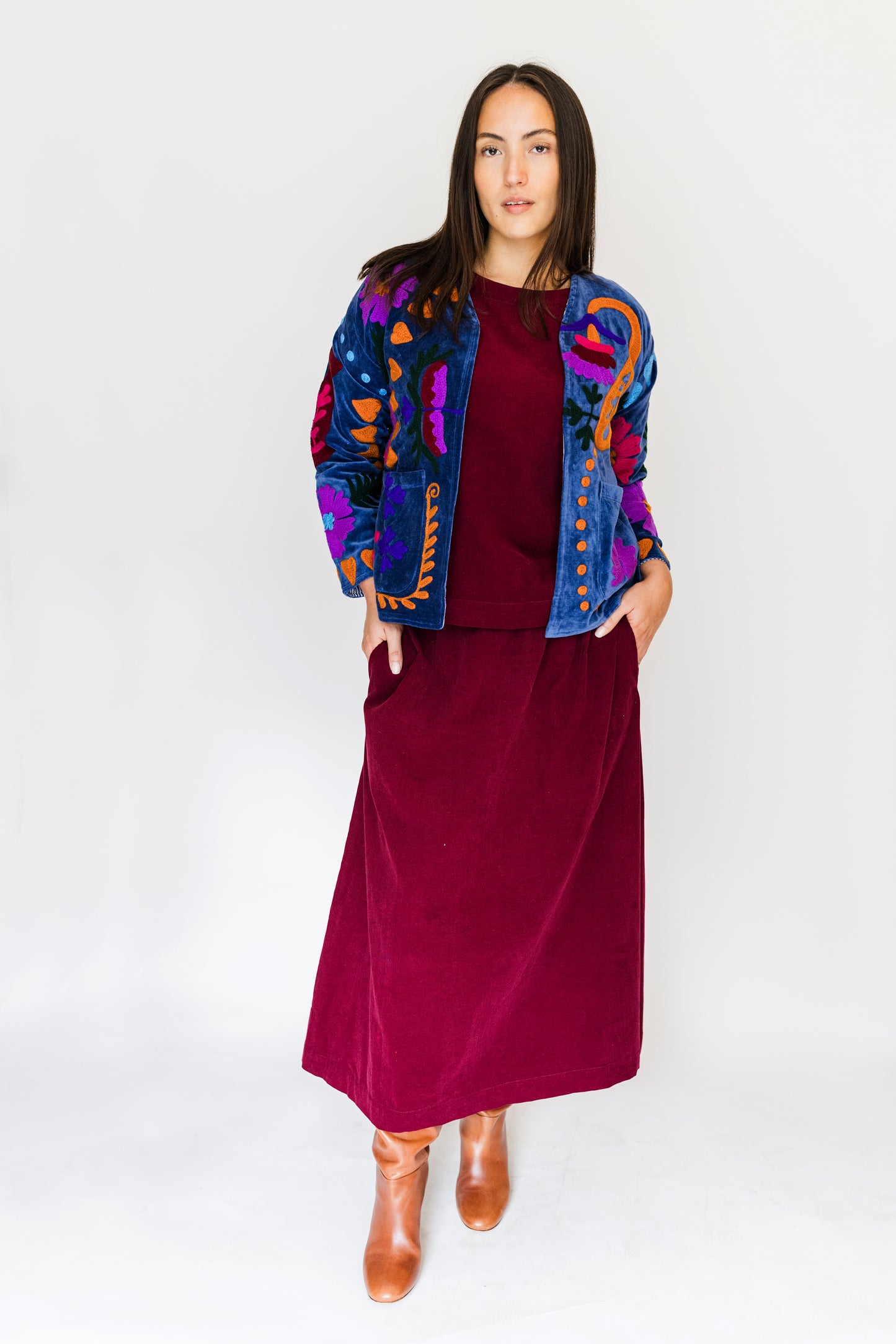 The LOVE embroidered velvet jacket