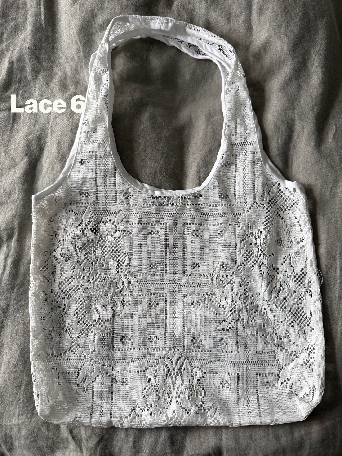 Vintage lace tote