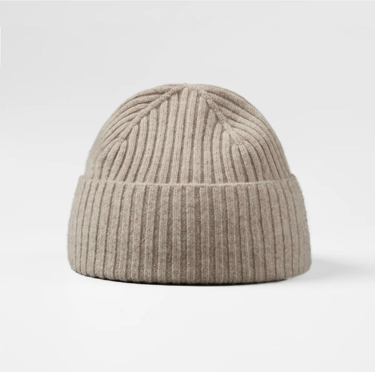 Oatmeal Marl Merino Wool Single Turn up Beanie