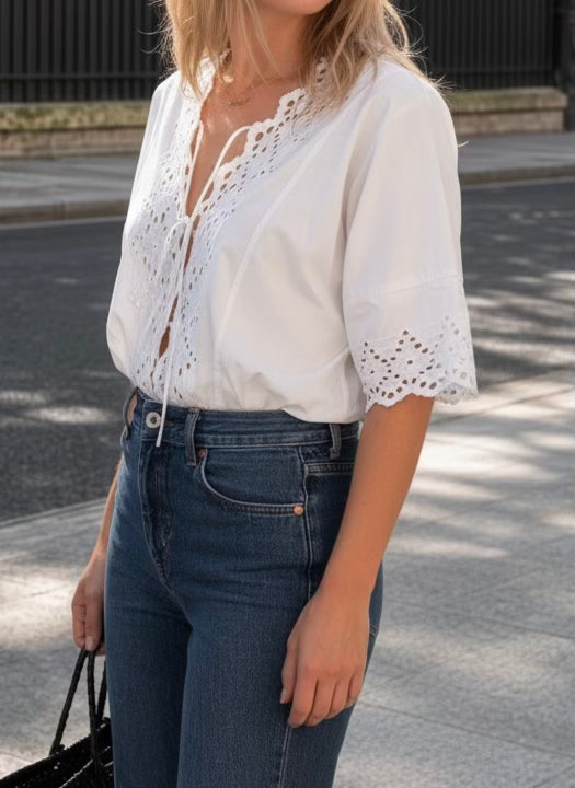 The Elodie tie front top