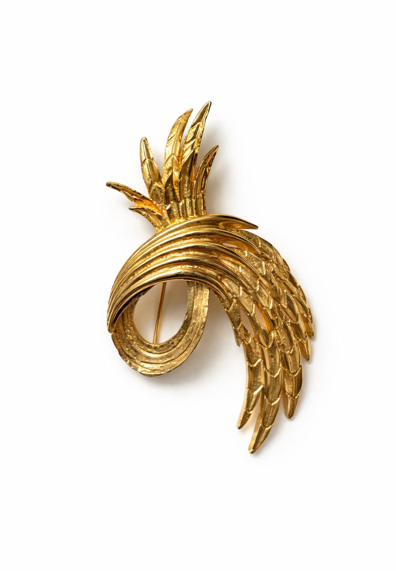 Mid-Century Gold-Tone Wheat Sheaf Broach