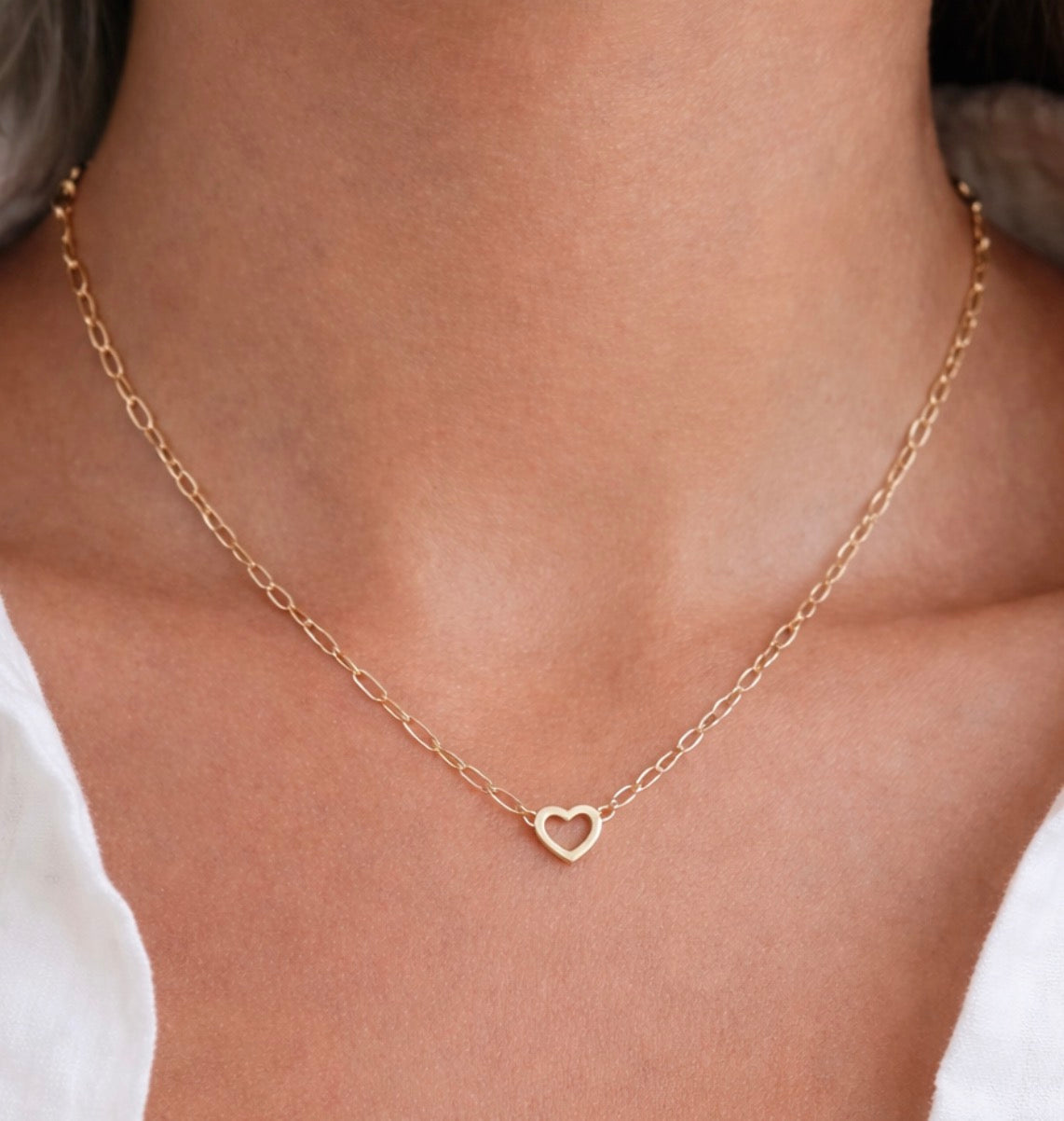 Heart link necklace