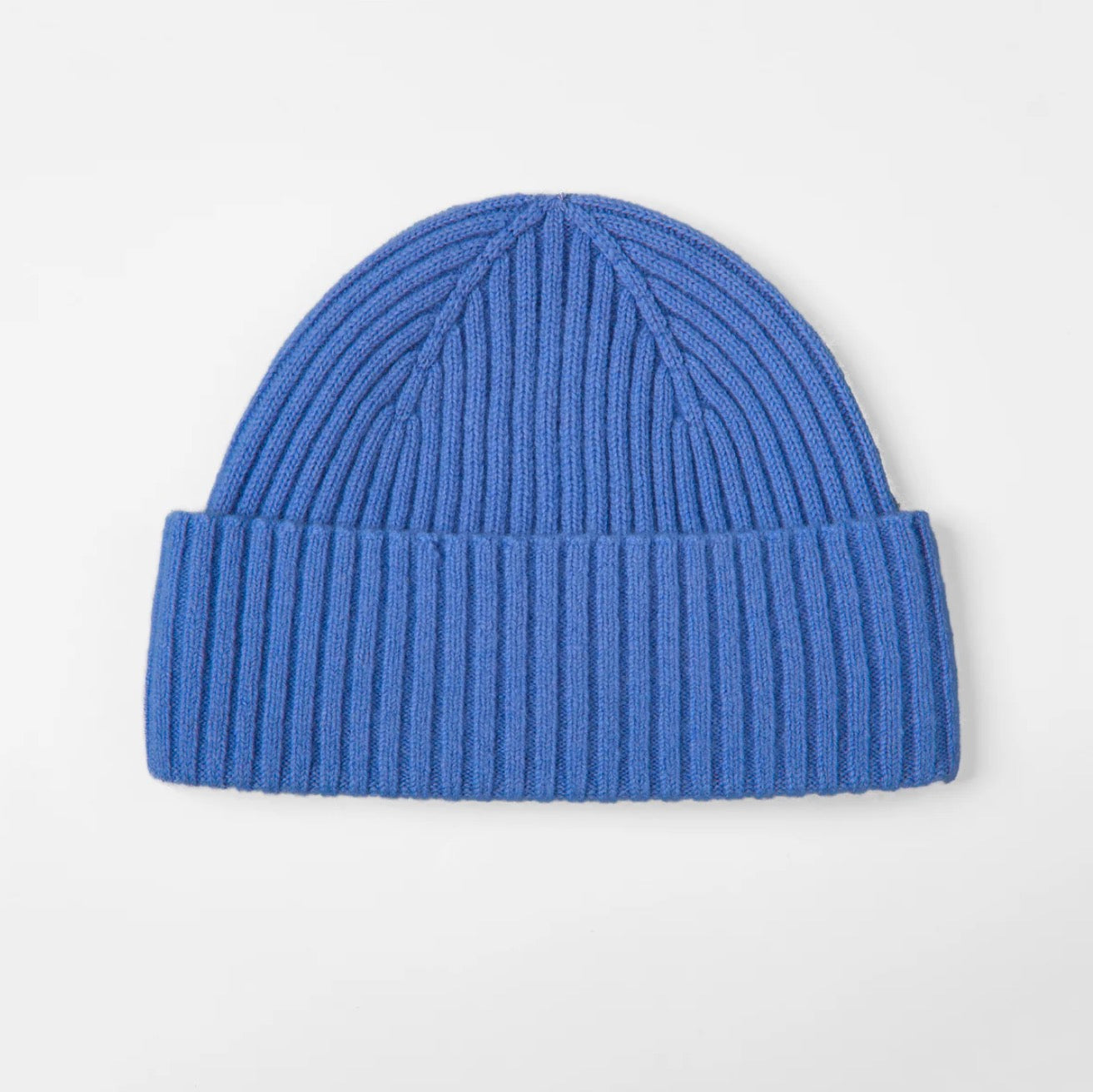 Cornflower blue Merino Wool Single Turn up Beanie