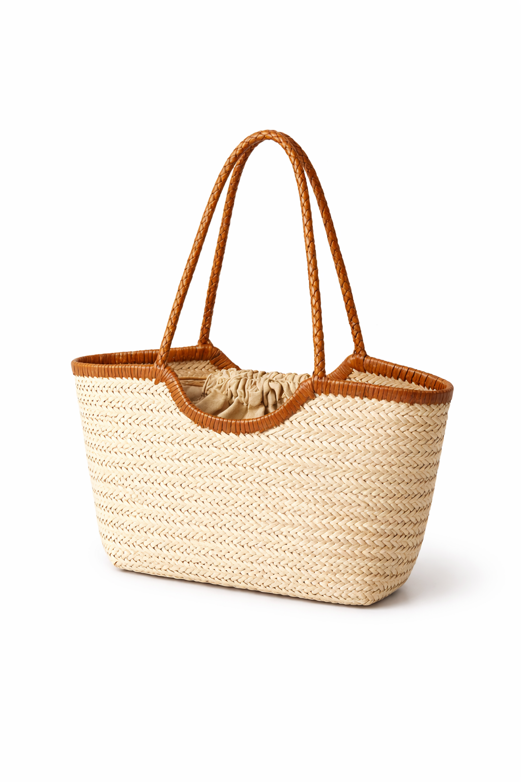 The Camille leather woven basket bag