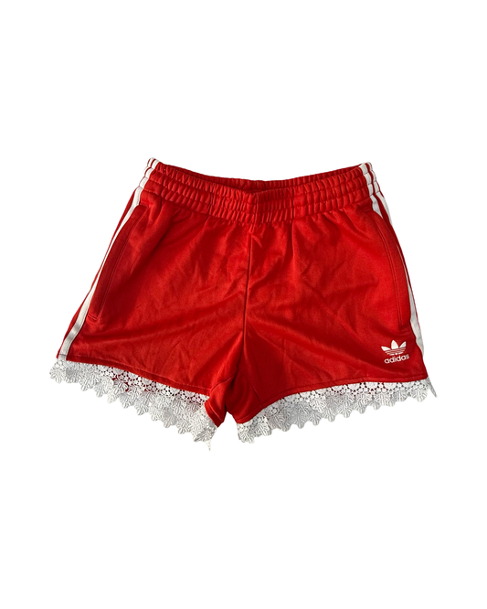 Reworked Adidas lace trim shorts- Medium