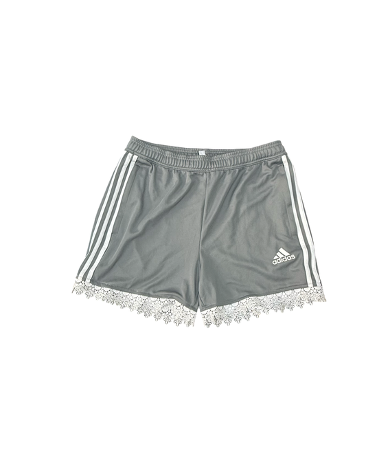 Reworked Adidas lace trim shorts - extra large