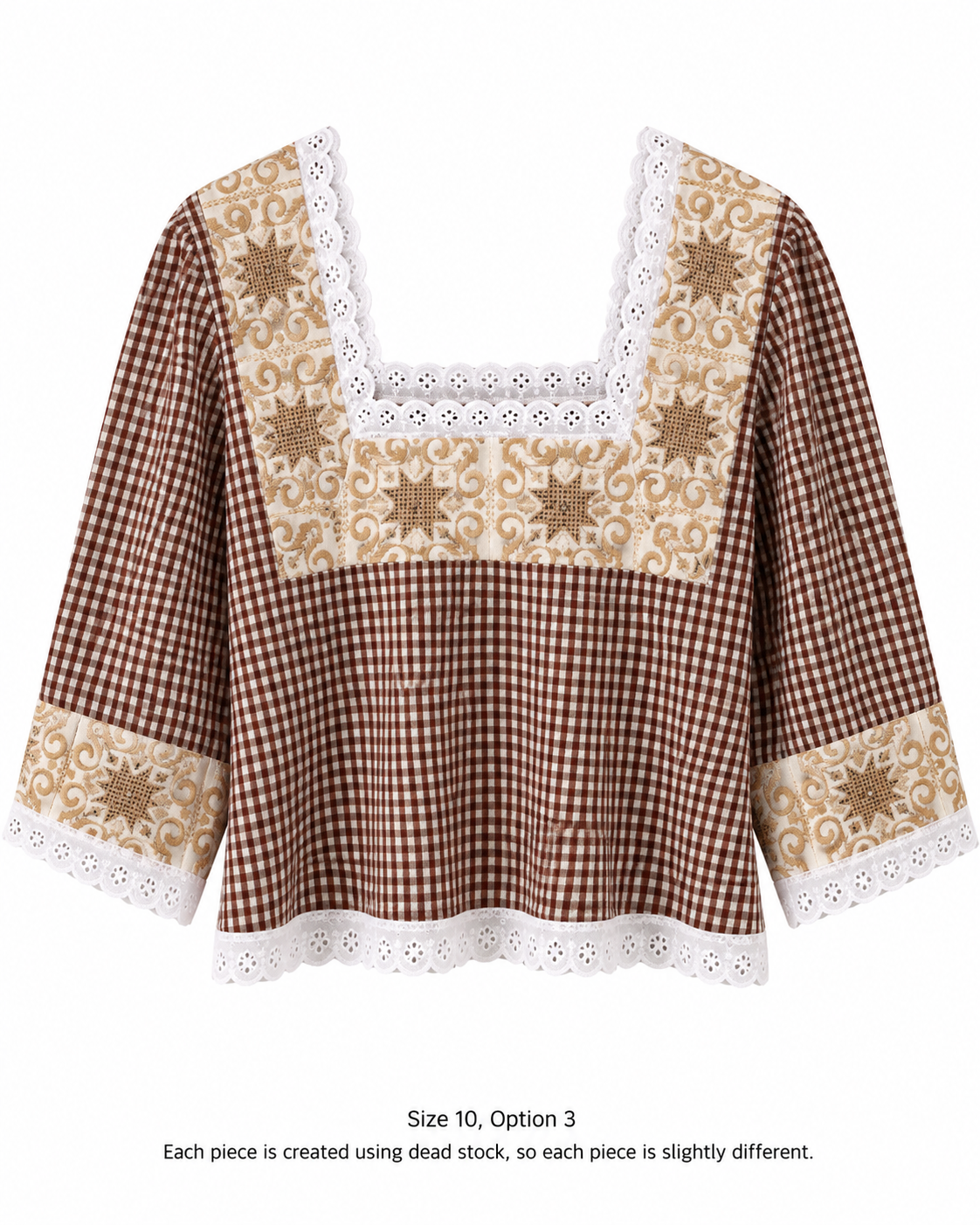 The Cass square neck embroidered blouse