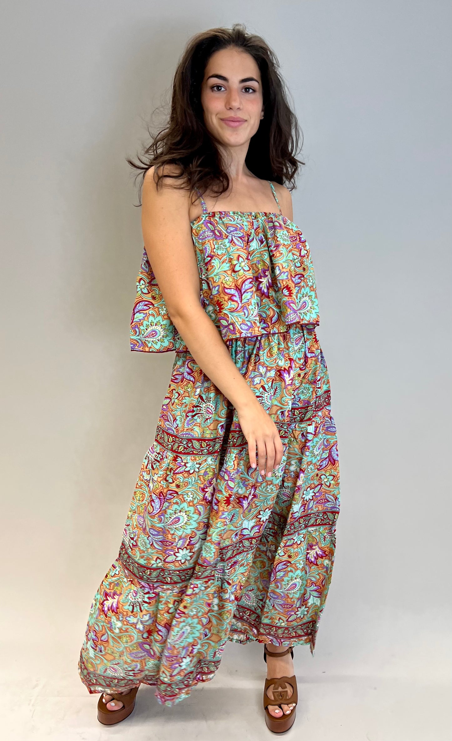Amelie silk maxi dress: UK size 8-16