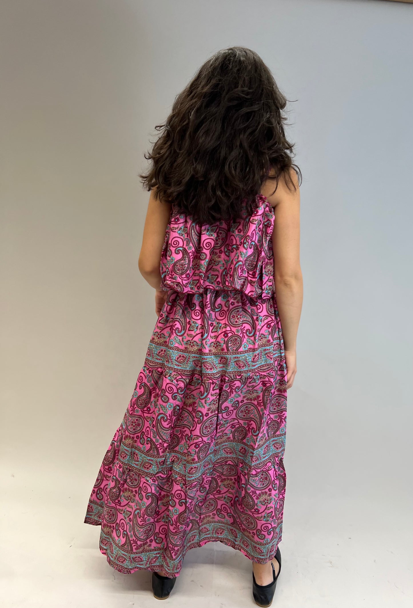 Amelie pink silk maxi dress: UK size 8-16
