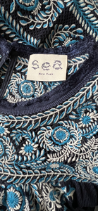 Sea embroidered a line shift dress
