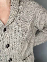Load image into Gallery viewer, Oatmeal flecked merino wool cardigan